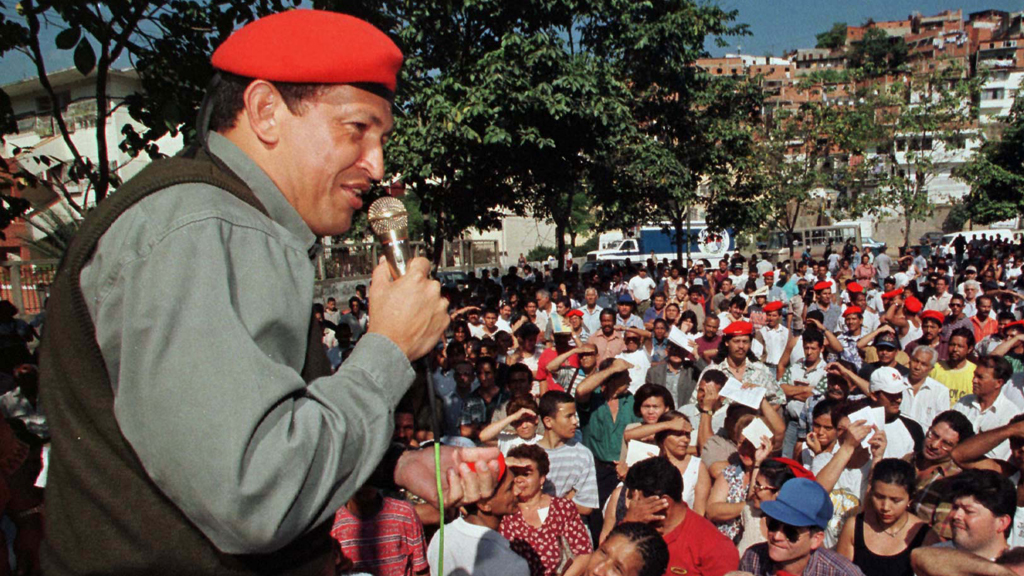 Hugo Chavez campaigns prior to his election as Venezuela's president in 1998 (picture: Reuters)
