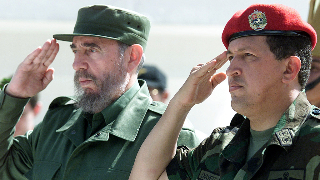 Hugo Chavez with Cuban leader Fidel Castro in 2000 (picture: Reuters)