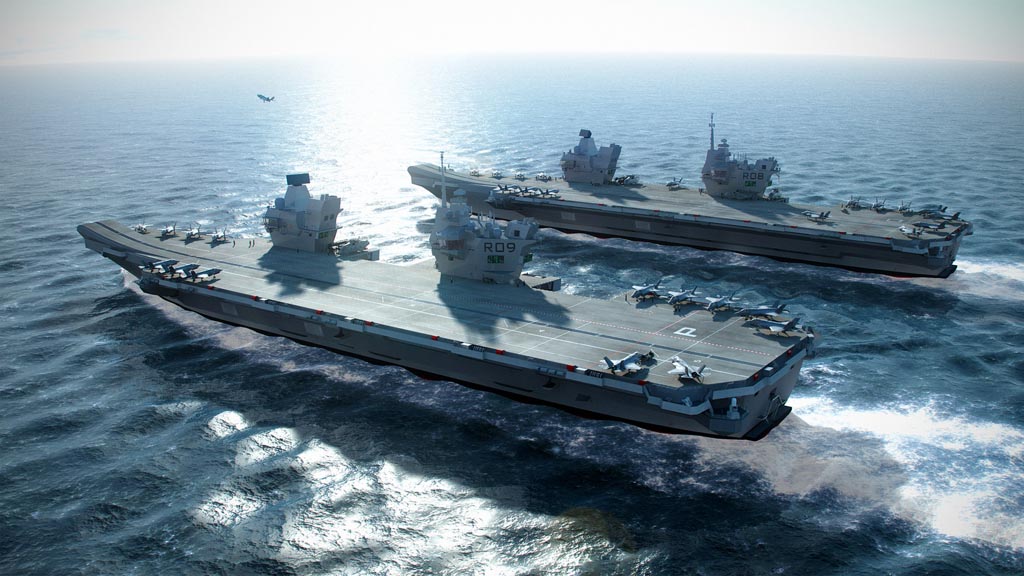 A CGI image of the Queen Elizabeth class aircraft carrier 