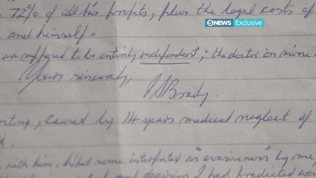 Brady's letter to Channel 5 News