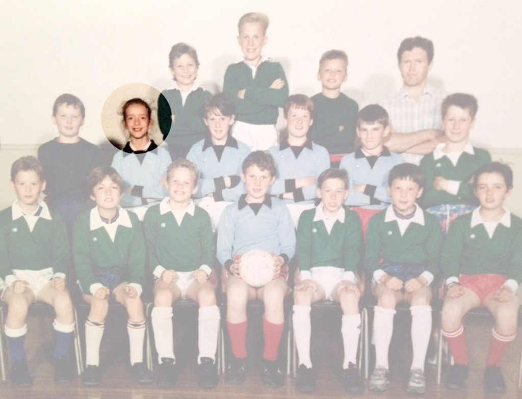 Spot the girl: Anna Doble in the junior school football team in the late 1980s. (Picture: Tempest School Photography)