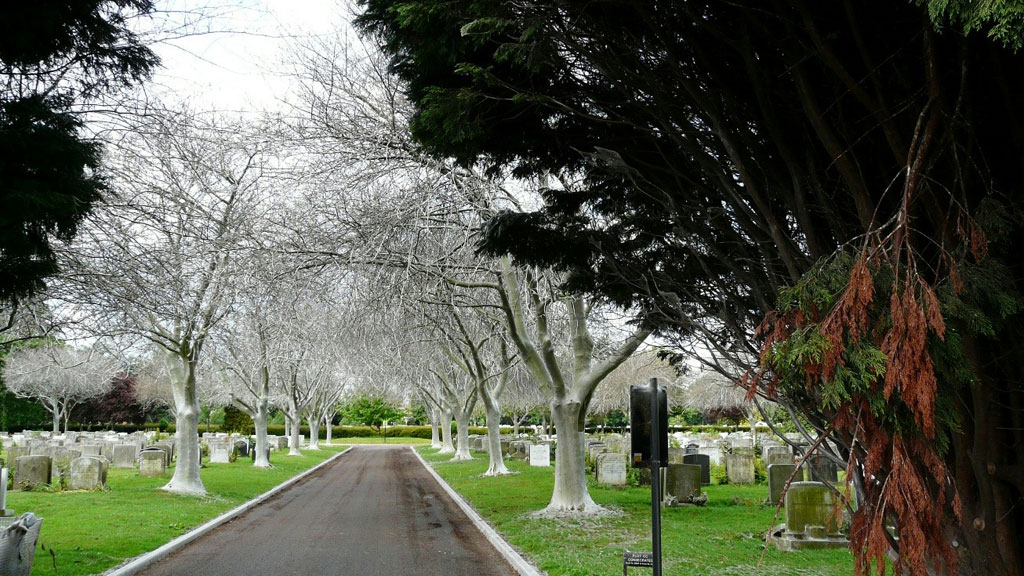 The entrance to Sutton Road cemetery in Southend-on-Sea
