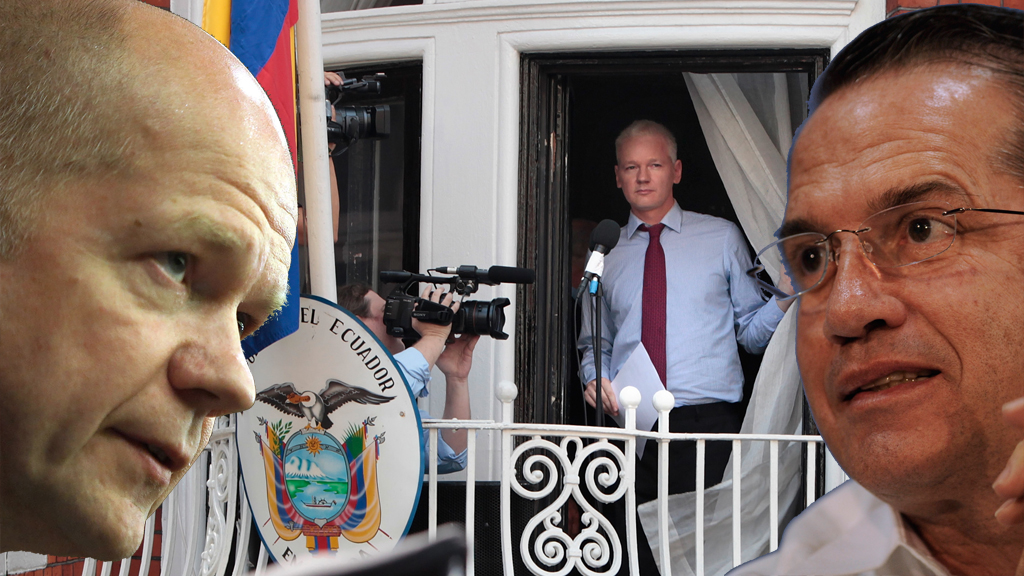 Froeign ministers from the UK and Ecuador fail to make prgoress in finding a diplomatic solution over Julian Assange's continued stay in the Ecuador embassy (pictures: Getty)