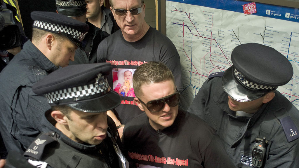 EDL leaders Tommy Robinson and Kevin Carroll arrested in Tower Hamlets on Saturday (picture: Reuters)