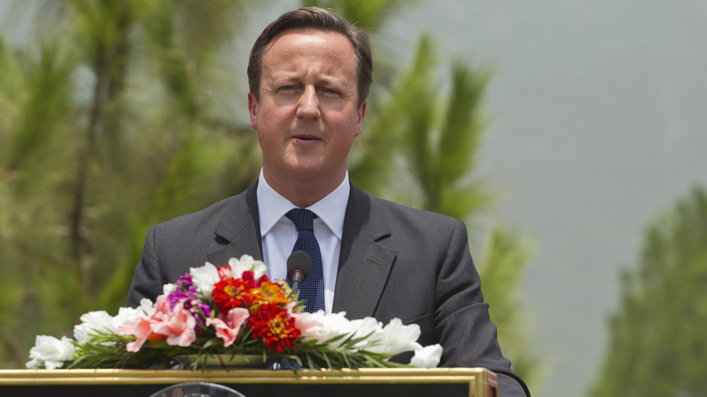 David Cameron speaking in Pakistan (picture: Reuters)