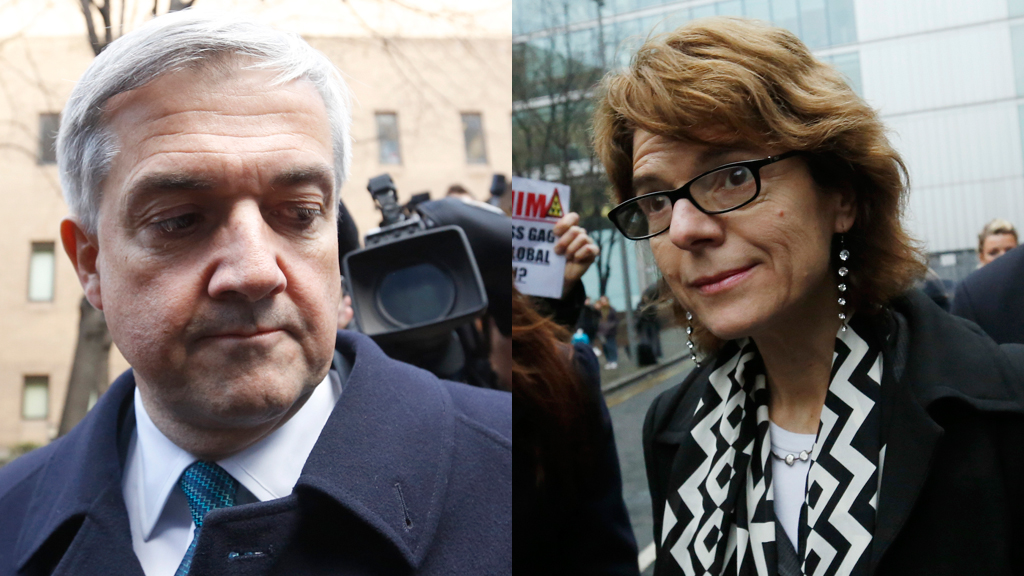 Chris Huhne and Vicky Pryce will find out of they face prison on Monday (pictures: Reuters)