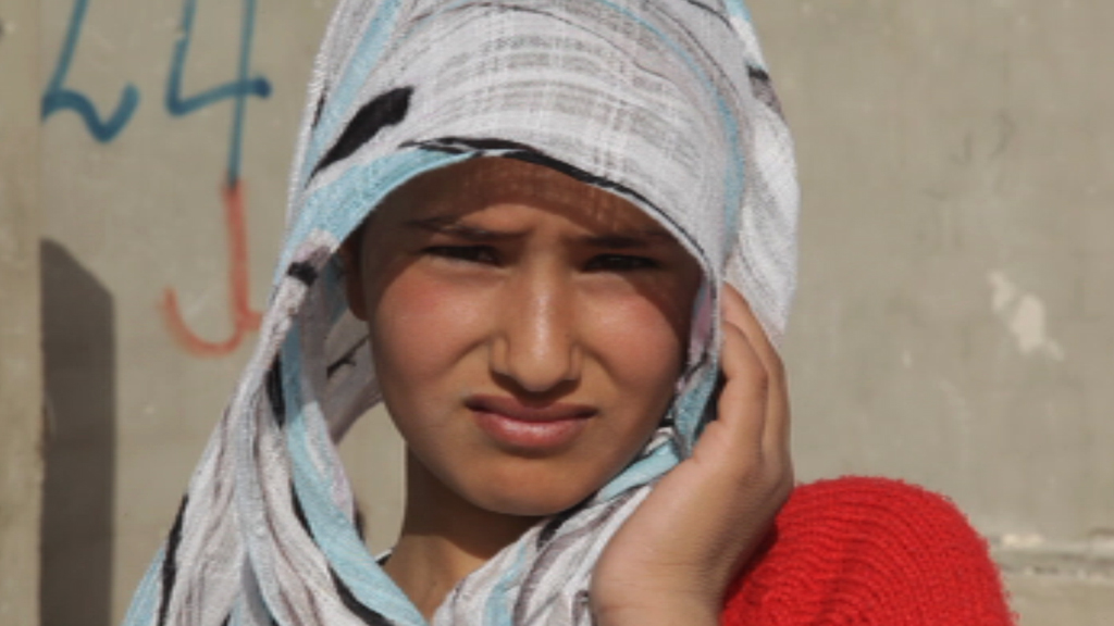 A Syrian teenager girl in the refugee camp of Zataari