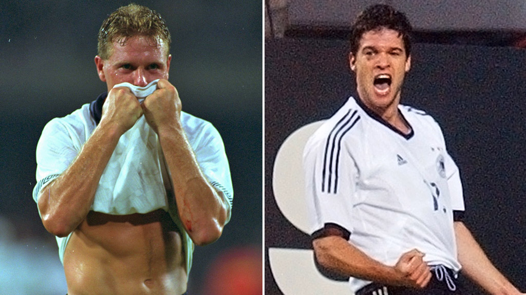 Paul Gascoigne and Michael Ballack (Getty Images)