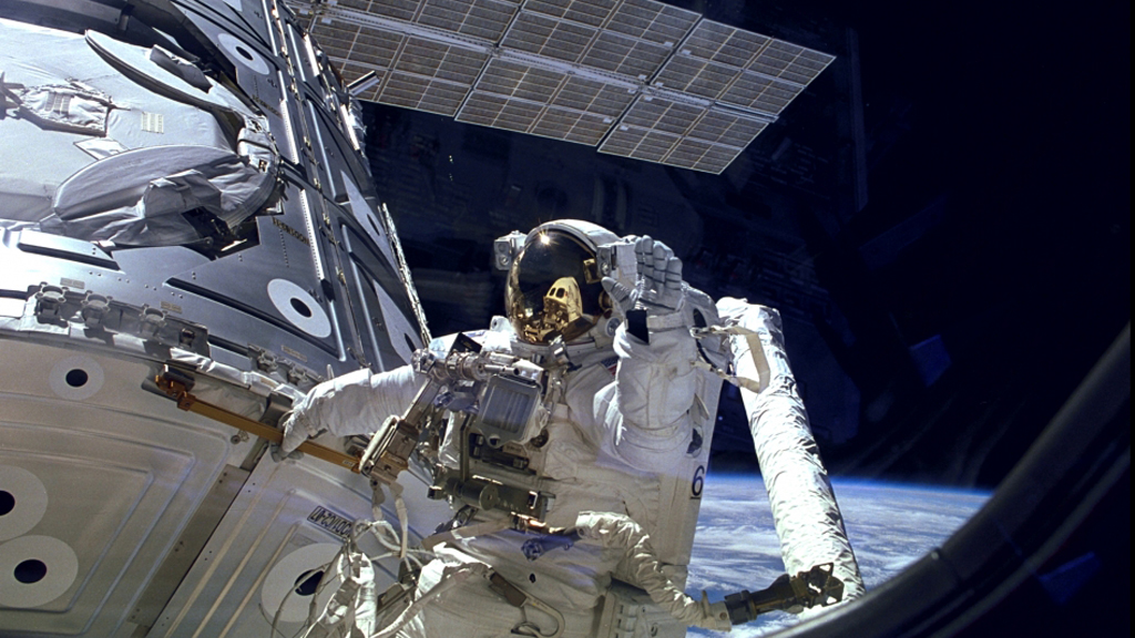 International Space Station astronaut James H Newman during a spacewalk (Nasa)