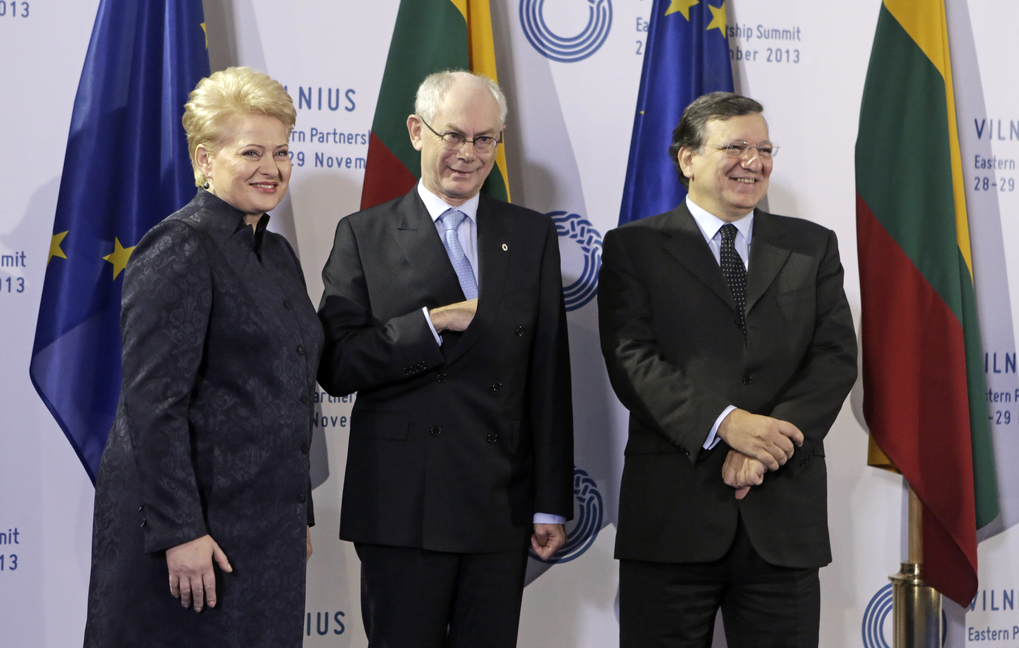 Dalia Grybauskaite, Jose Manuel Barroso and Herman Rumpoy (Reuters)