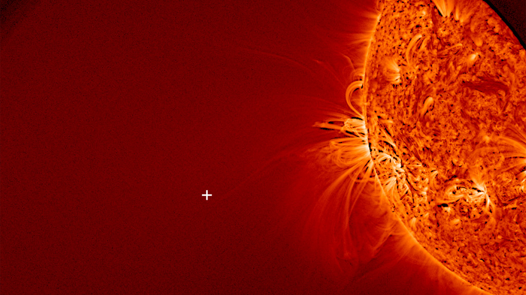 Comet Ison is missing from this image of the sun (picture: NASA)