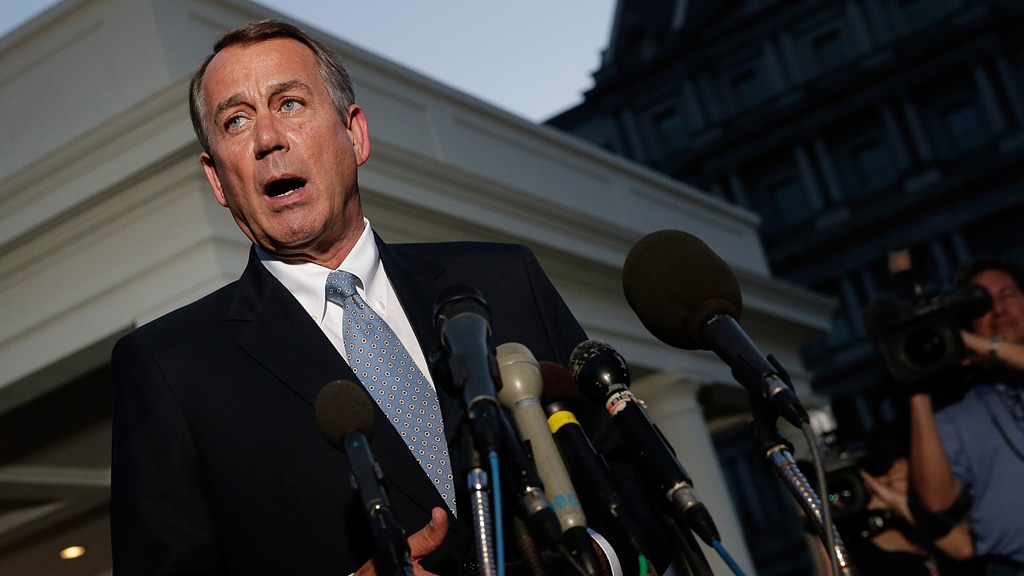 US shutdown: John Boehner has complained Barack Obama is refusing to negotiate over Obamacare (picture: Getty)