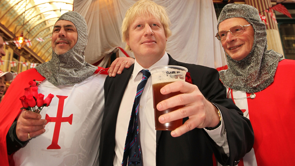 London Mayor Boris Johnson helps the capital celebrate St George's Day (g)
