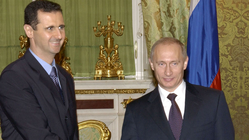 Russian President Vladimir Putin and his Syrian counterpart Bashar al-Assad meeting in 2005