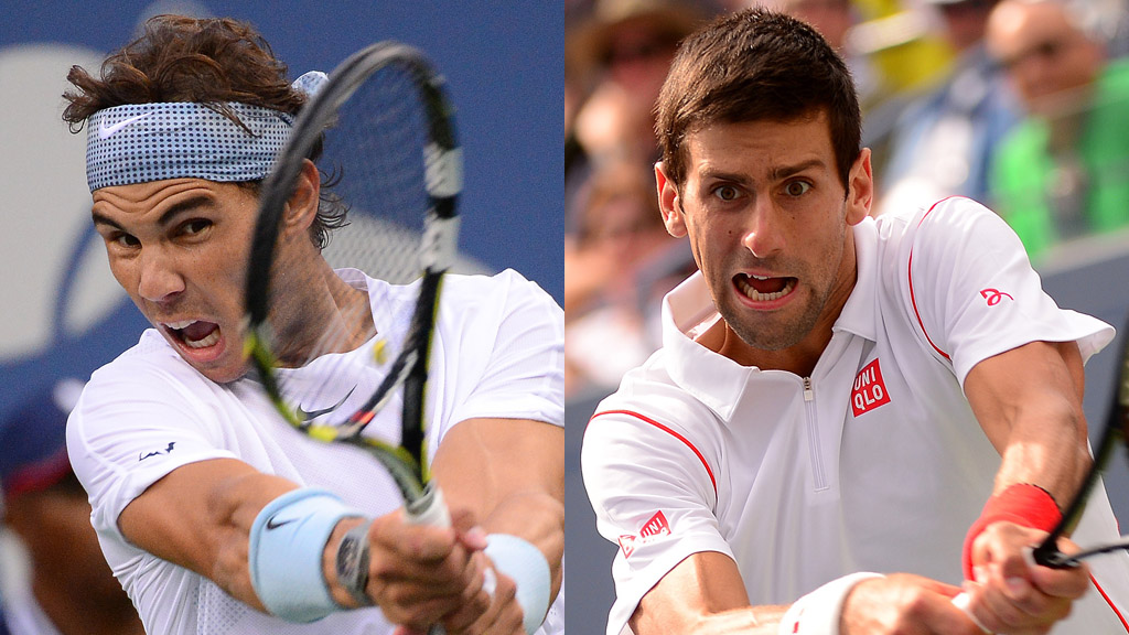 Rafael Nadal and Novak Djokovic battle for tennis supremacy. (Getty)