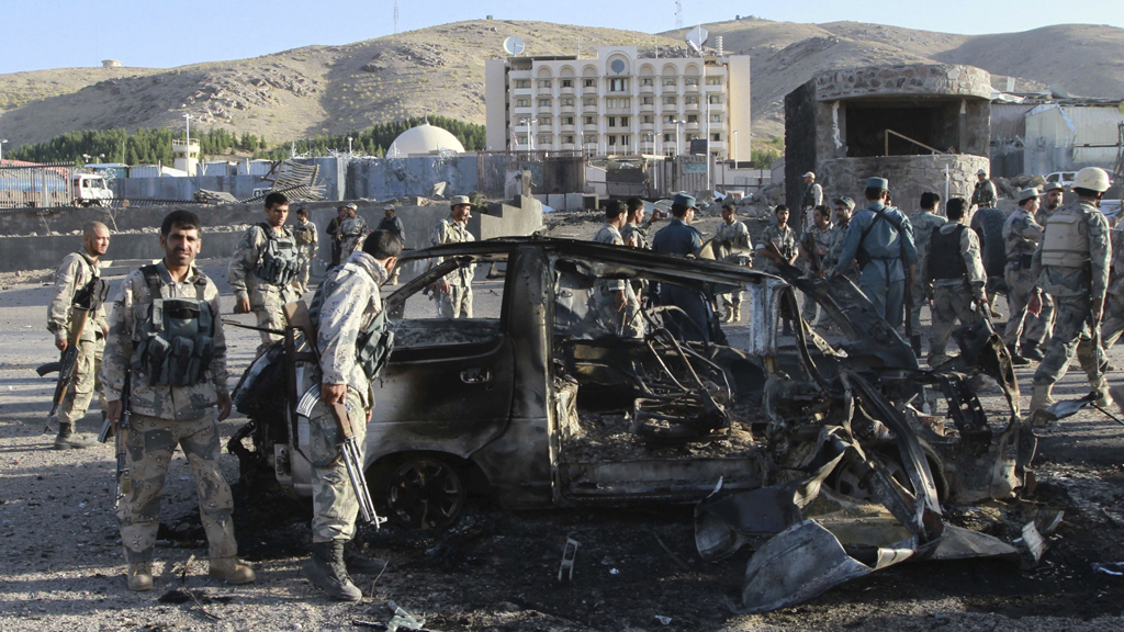 Taliban militants in car bomb attack on US consulate (picture: Reuters)