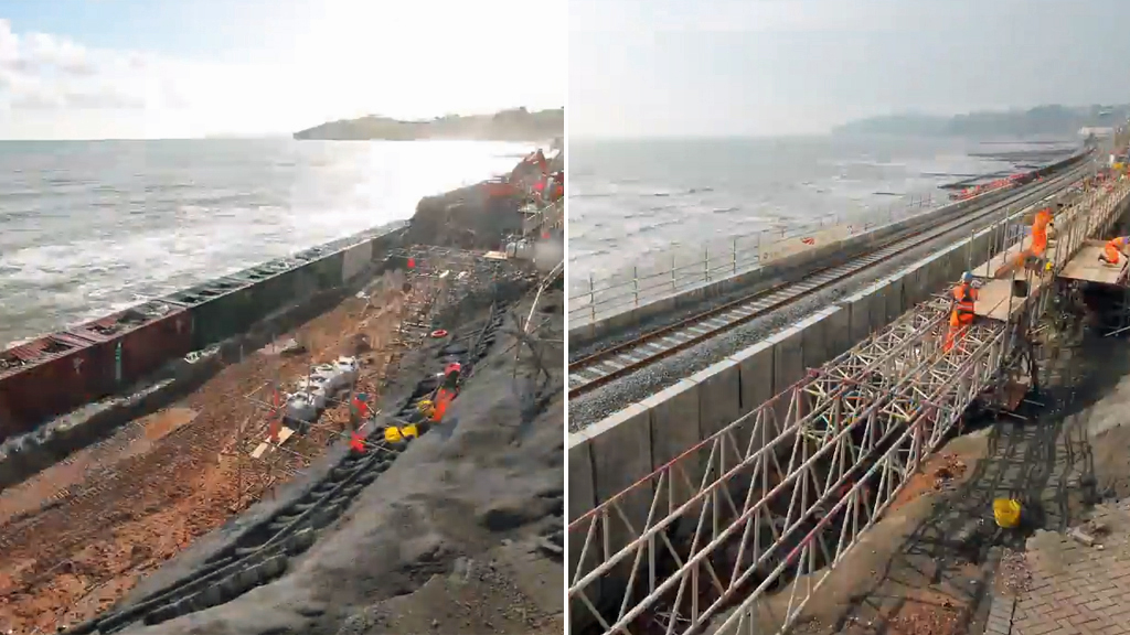 The broken Dawlish rail link, which became one of the defining images of the flooding that hit parts of southern Britain in February, is reopening in time for the Easter holidays.