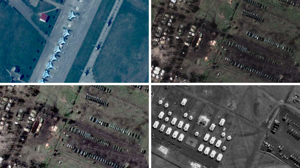 Satellite images alleged to be of Russian military at Ukraine's border (pictures: Digital Globe)