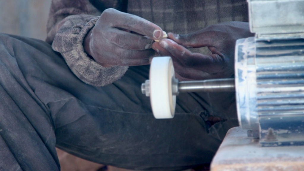 Bone-crafting workshop in Kibera, Kenya