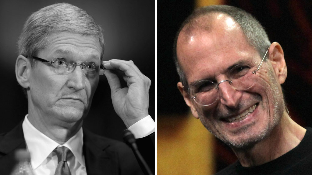 Tim Cook and Steve Jobs (pictures: Getty)