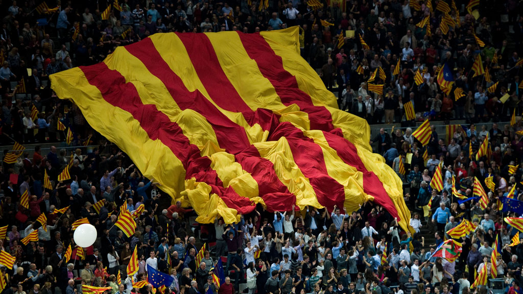 Catalan flag at independence rally (Reuters)