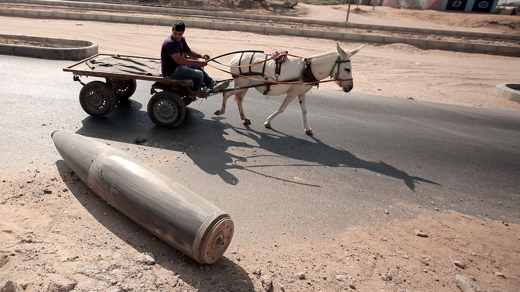 Unexploded shell in Gaza (Getty)