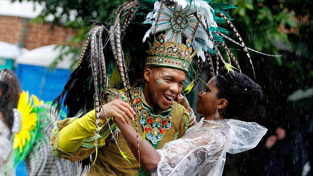 Rainy weather at the 2014 Notting Hill Carnival (Getty)