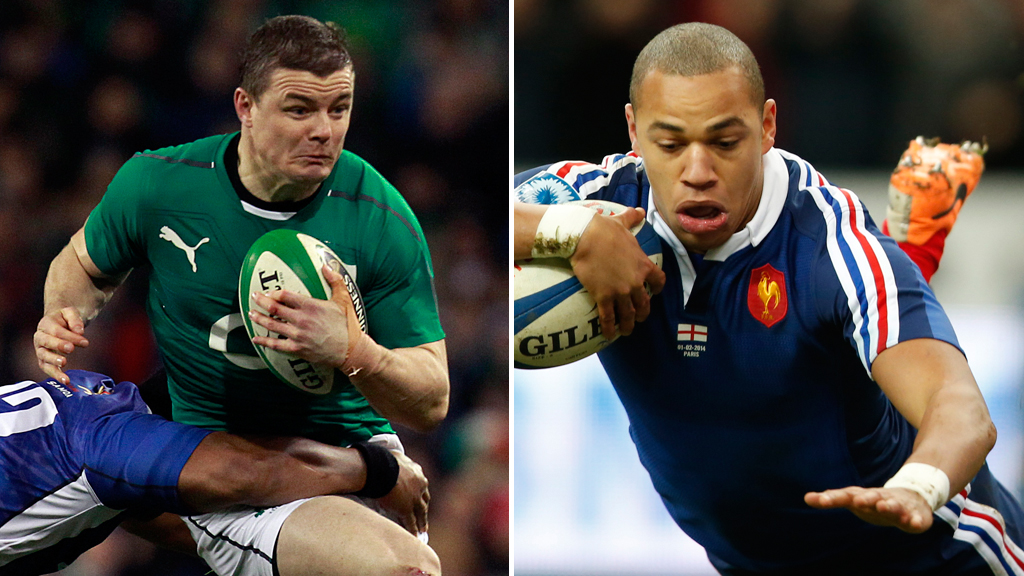 Ireland's Brian O'Driscoll, left, and Gael Fickou of France (Reuters)