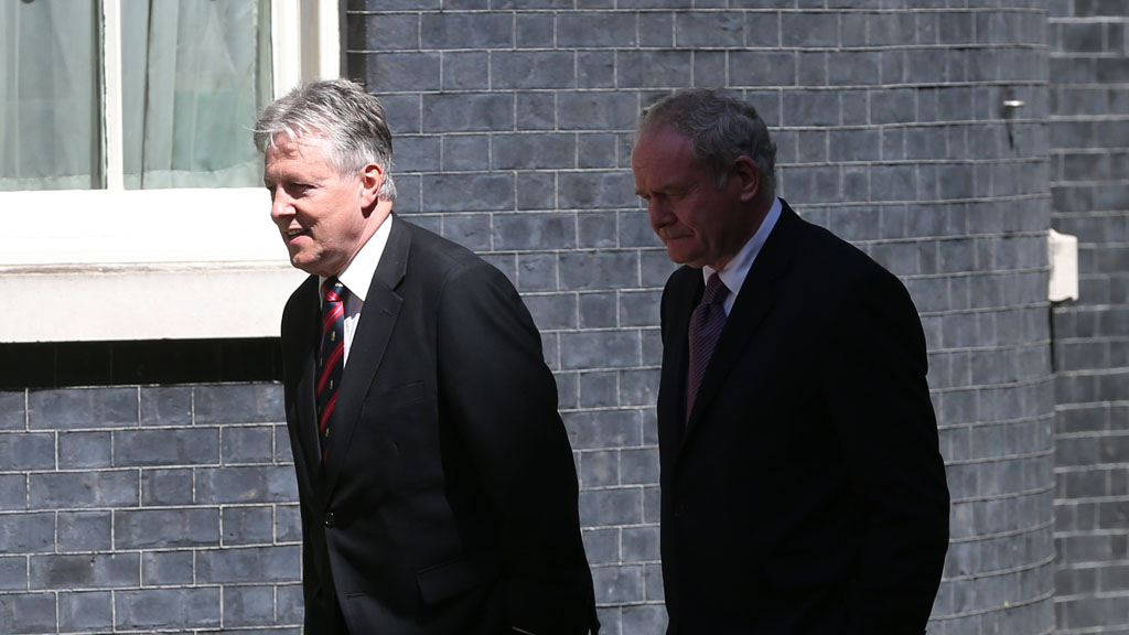 Peter Robinson (l) with Martin McGuinness (Getty)