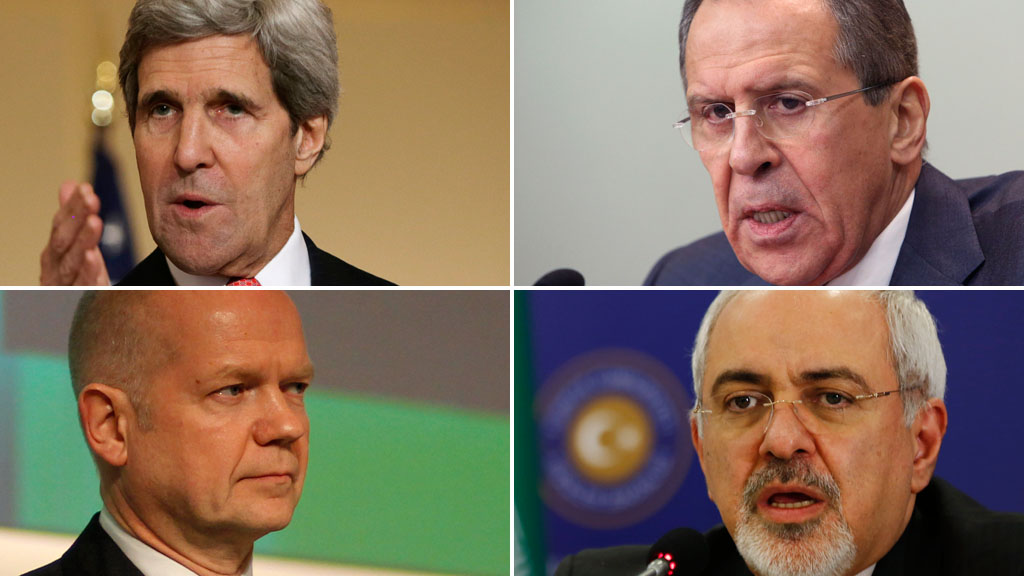 (Clockwise from top left) John Kerry, Sergei Lavrov, Mohammad Javad Zarif, William Hague (pictures: Reuters)