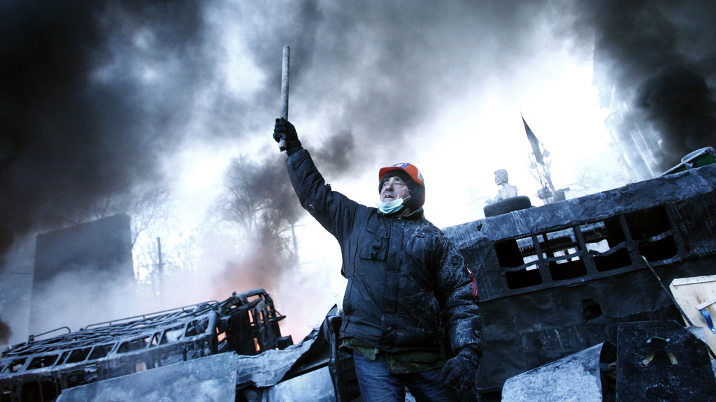 Ukraine protests: the barricades (picture: Reuters)