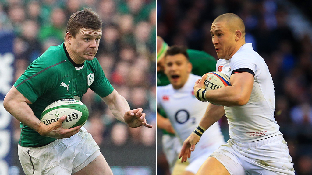 Brian O'Driscoll of Ireland and Mike Brown of England (Getty Images)