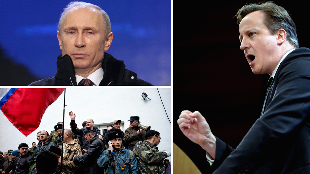 Vladimir Putin, Ukraine defence forces and David Cameron (picture: Getty)