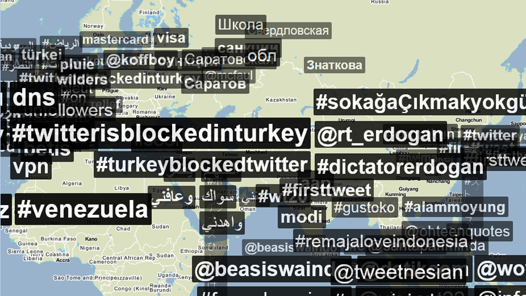 Twitter blocked in Turkey (picture: Trendsmap)