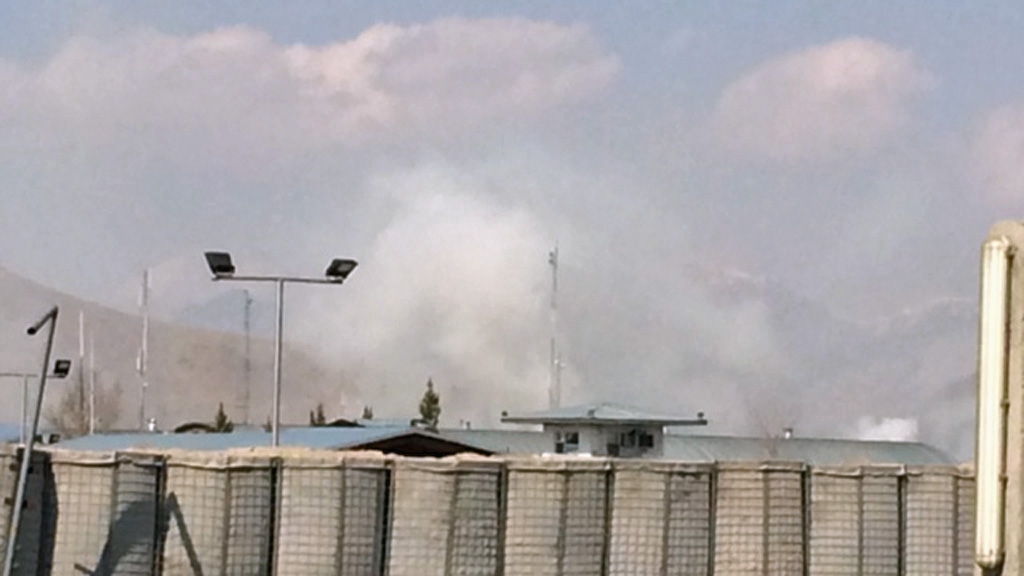 Smoke rises from IEC compound
