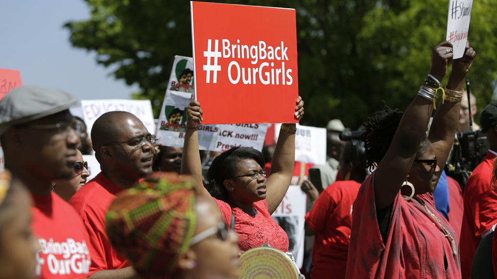 Protest in the USA against the kidnapping of nearly 300 Nigerian schoolgirls (Reuters)
