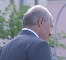 The back of President Lukashenko's head 
