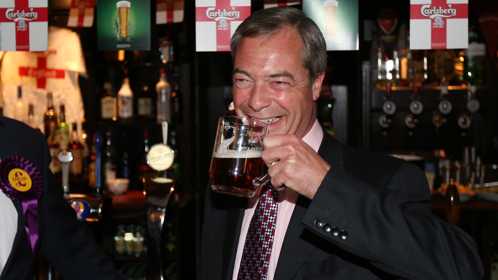 Nigel Farage likes being pictured with a pint in his hand, while his wife says he drinks too much. But the Ukip is not the only politician to enjoy a drink (Getty)