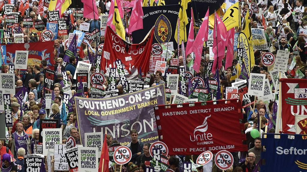 Low pay march (Reuters)