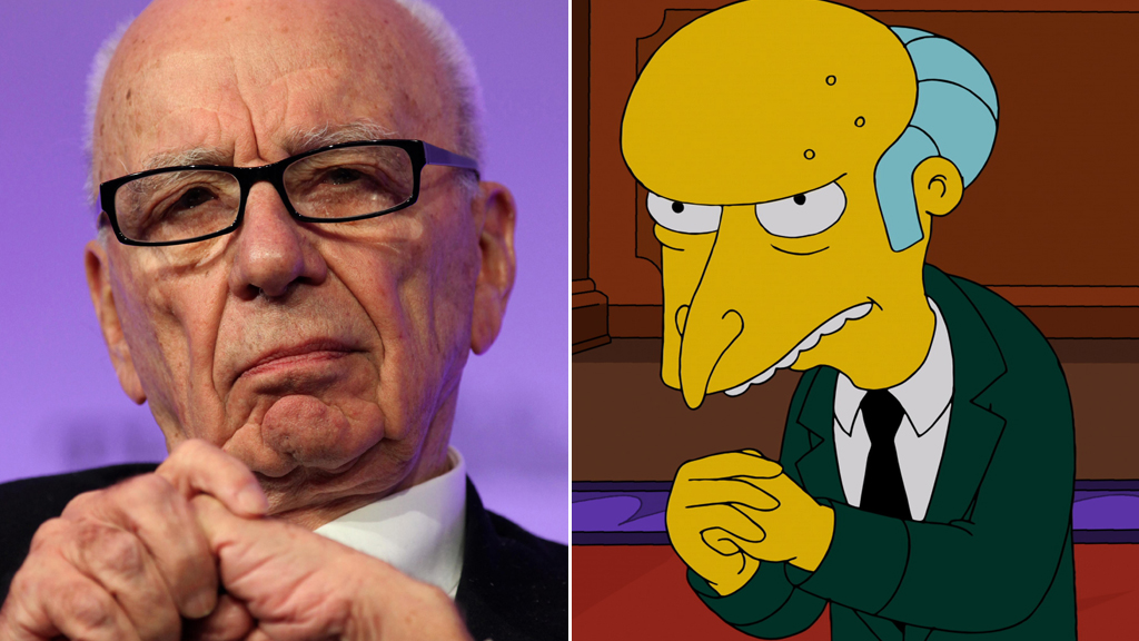 Rupert Murdoch and Mr Burns from The Simpsons