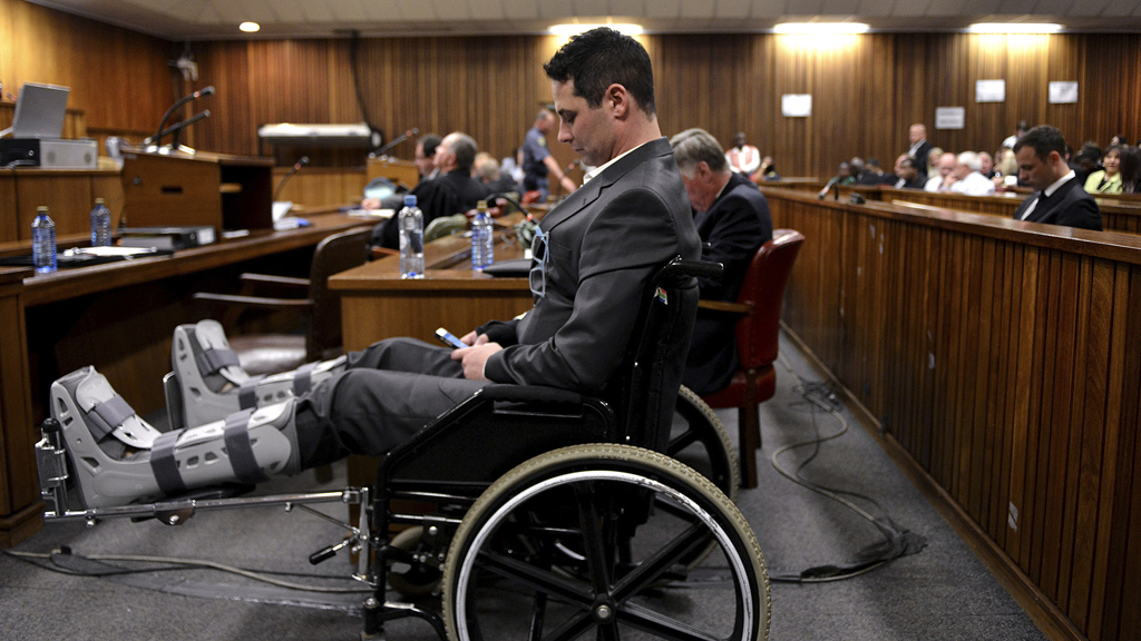 Carl Pistorius, brother of the accused athlete Oscar Pistorius, in court (Reuters)