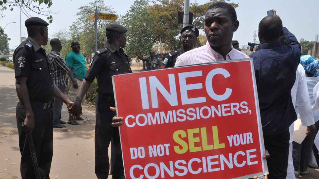 Protesters over INEC election decision