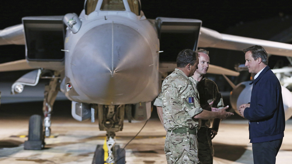 David Cameron with RAF in Cyprus