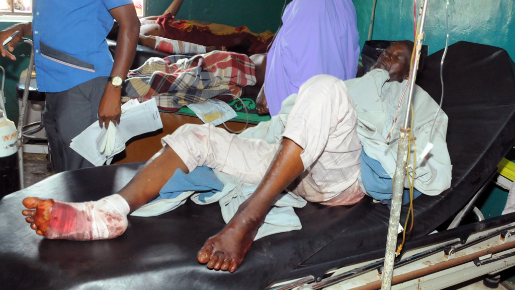 Injured man following Boko Haram attack