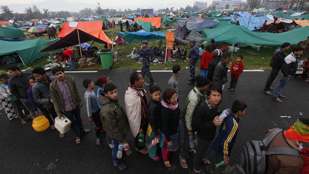 Displaced Nepalese people in Tundikhel