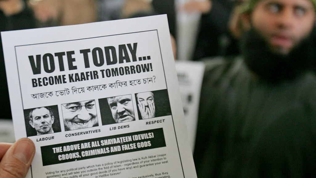 A 2005 leaflet urging Muslims not to vote (Reuters)