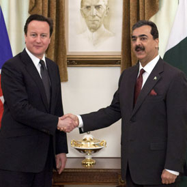 David Cameron with the Pakistan Prime Minister Yusuf Raza Gilani (Reuters)