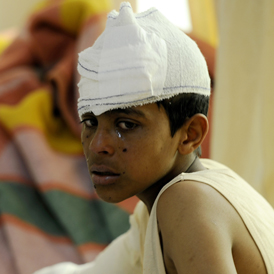 Libya: boy wounded in Misrata. (Getty)