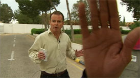Channel 4 News Foreign Affairs Correspondent Jonathan Miller reports on the challenges of broadcasting stories from the parts of Libya still under Gaddafi's control. 