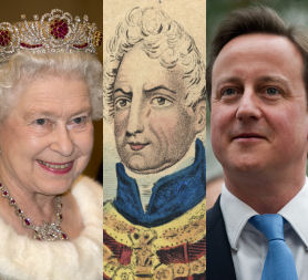 Royal connections: The Queen, David Cameron and William IV.